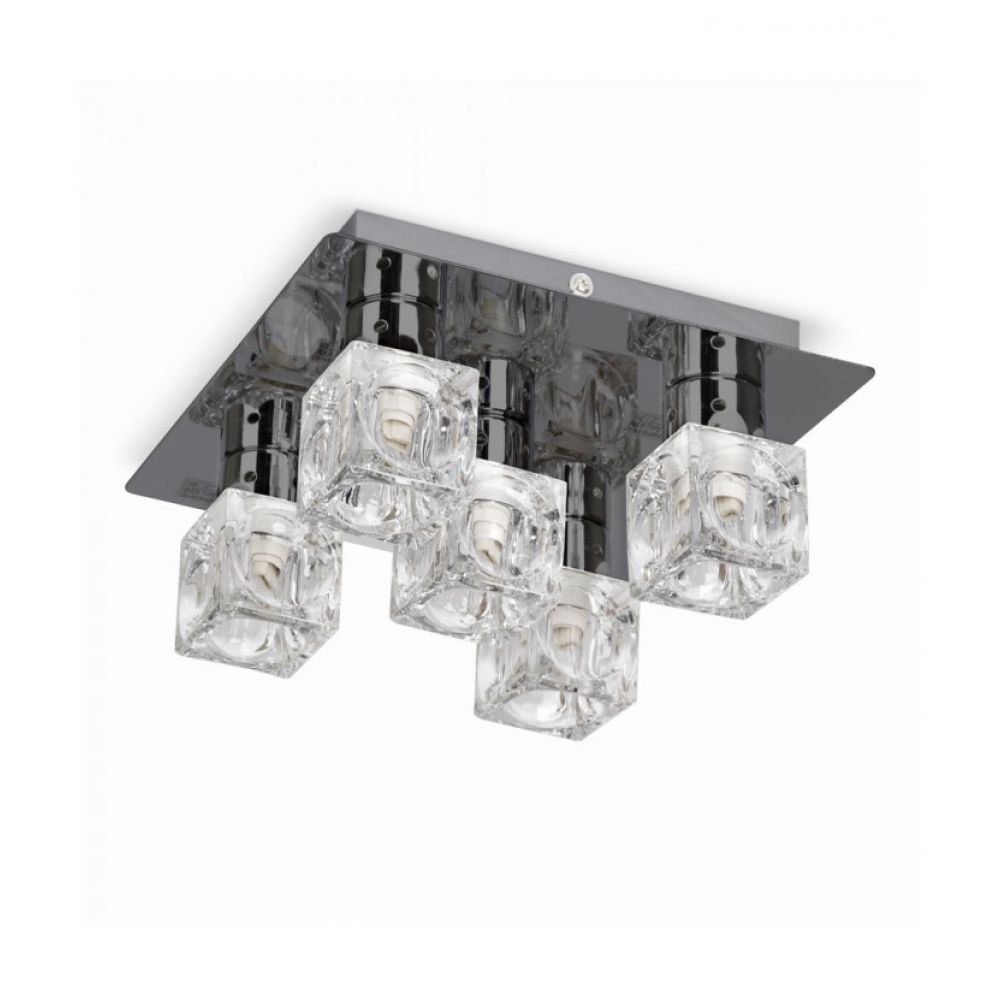 Ritz 5 Way Ice Cube Celing Light with Black Chrome Plate