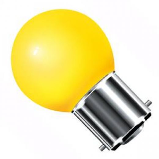 Crompton ROU15YBC-GLZ 15 watt BC-B22 Yellow Golfball Light Bulb