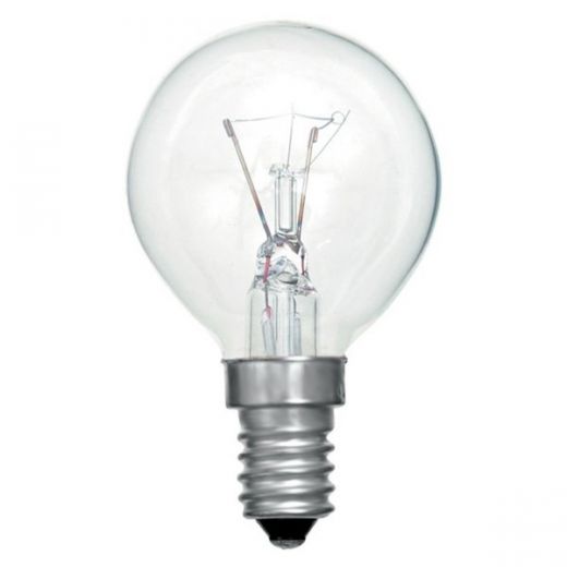 Standard 25 watt SES-E14mm Clear Golfball Light Bulb