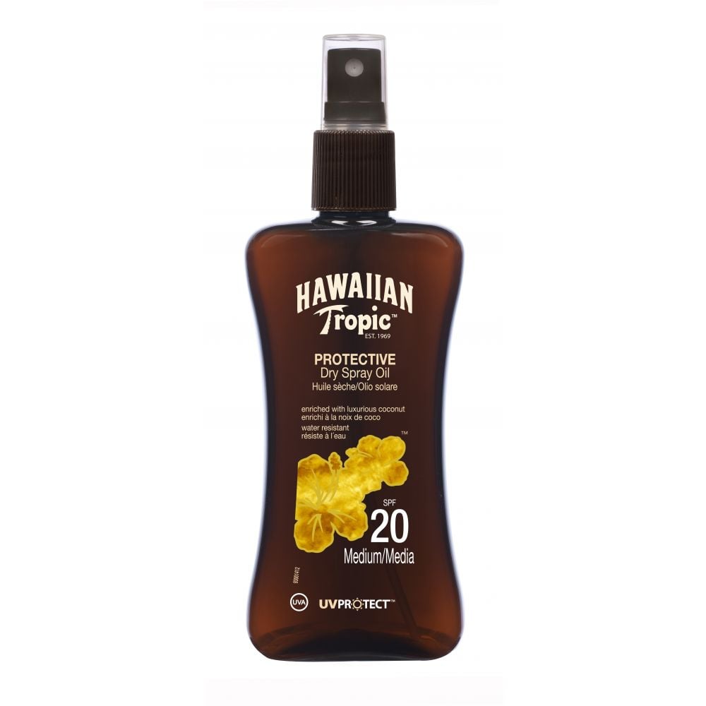 200ml Hawaiian Tropic Protective SPF 20 Dry Spray Sun Tan Oil