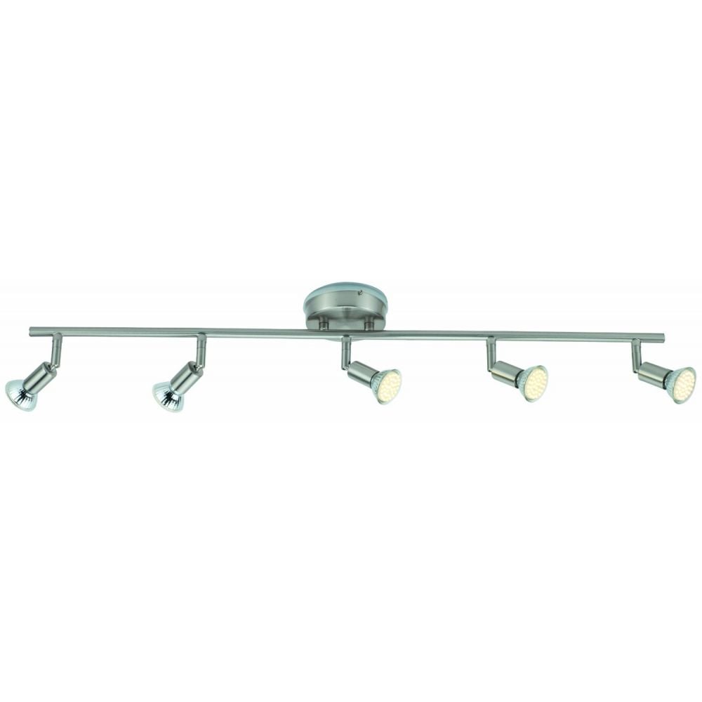 TP24 Texas 5015 IP44 rated 5 LED Satin Silver Ceiling Light Bar