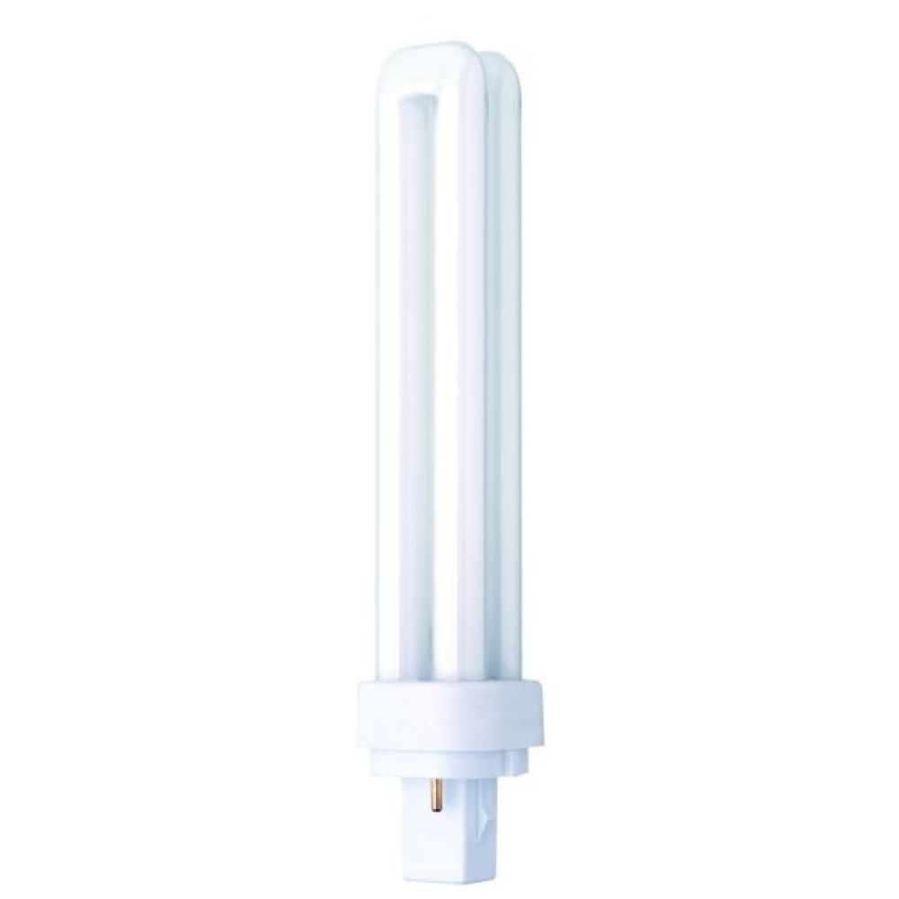 26 watt White 2-Pin Biax-D Compact Fluorescent - CFL Double Turn D Type 26w 3500K G24d-3 2-Pin