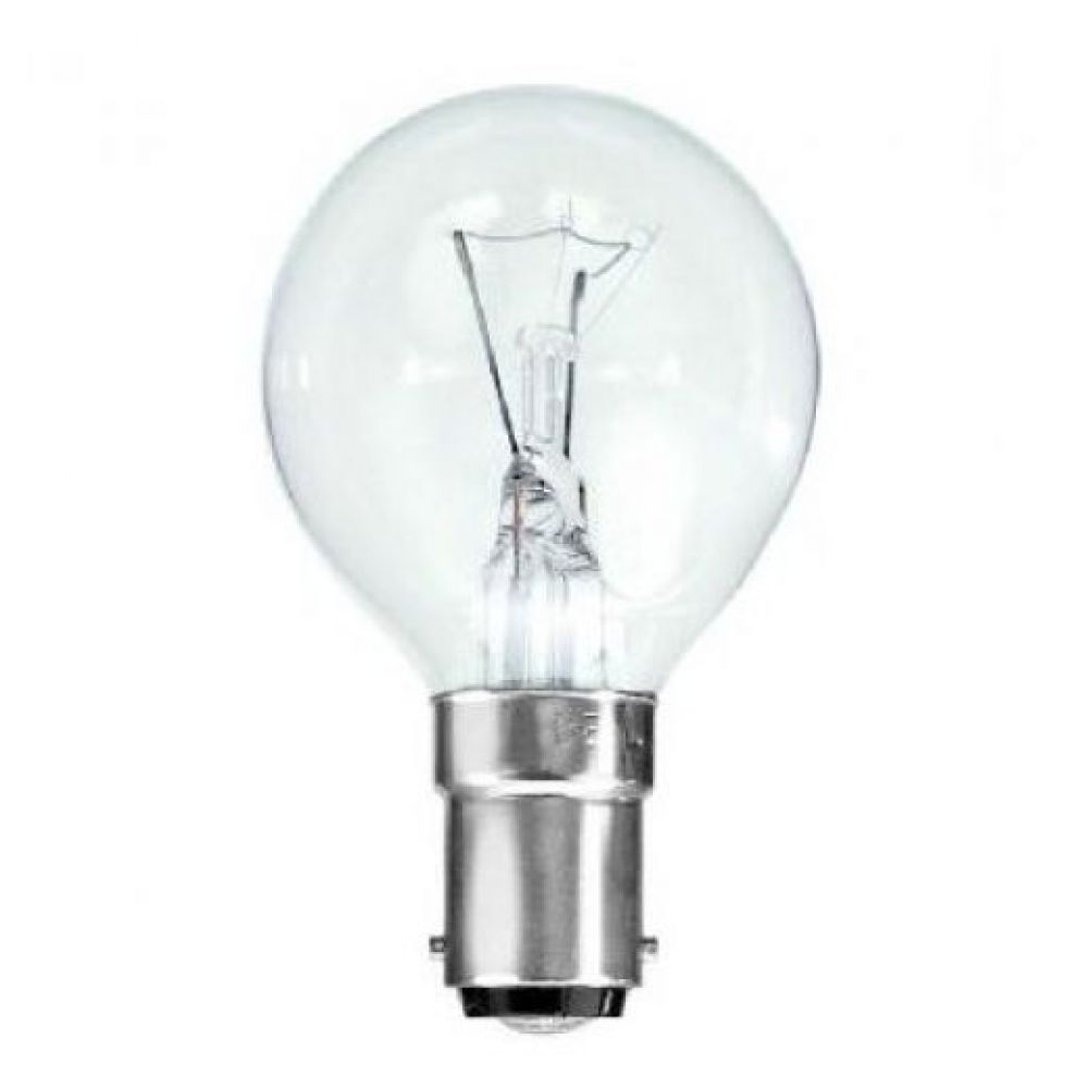 40 watt SBC-B15mm Clear Incandescent Household Golfball Bulb - Now a 28 watt Halogen