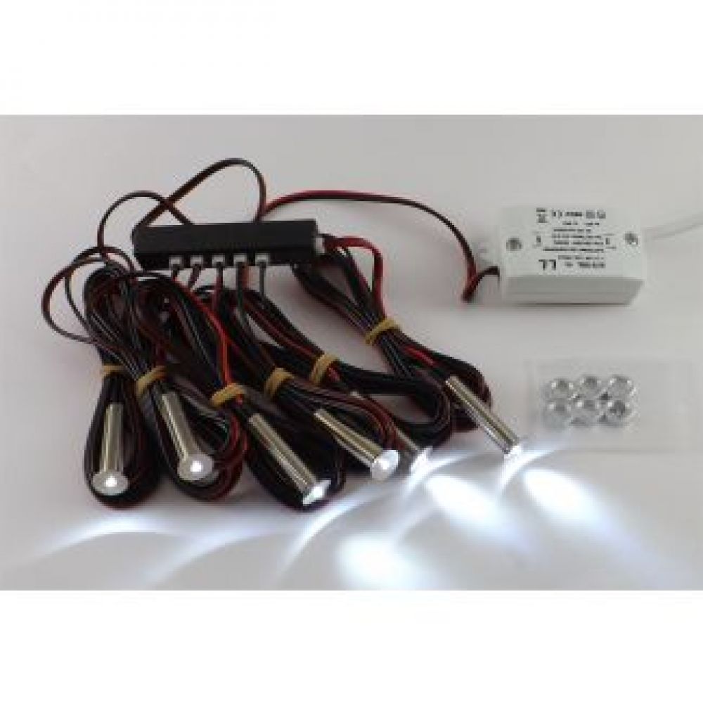 3 LED White Micro-Dot Plinth Light Kit with Driver