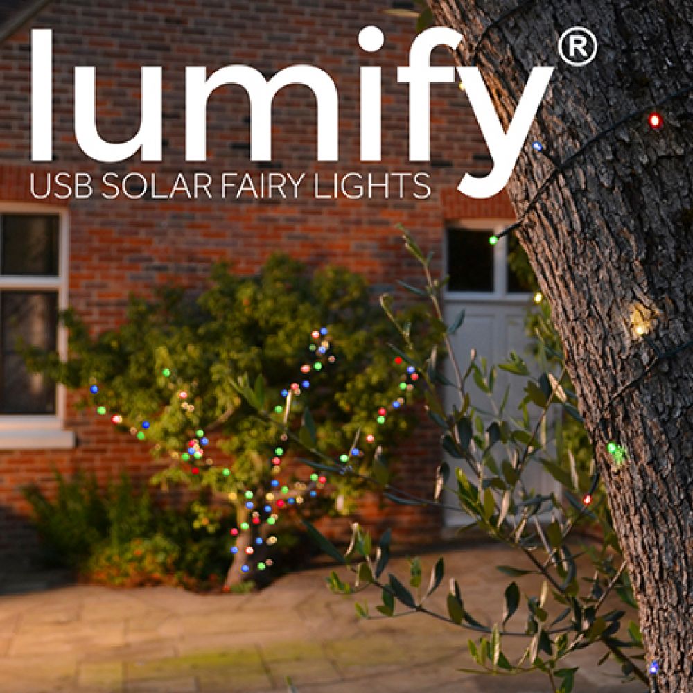 100x Multi Coloured Lumify Outdoor Solar Powered LED Fairy Lights