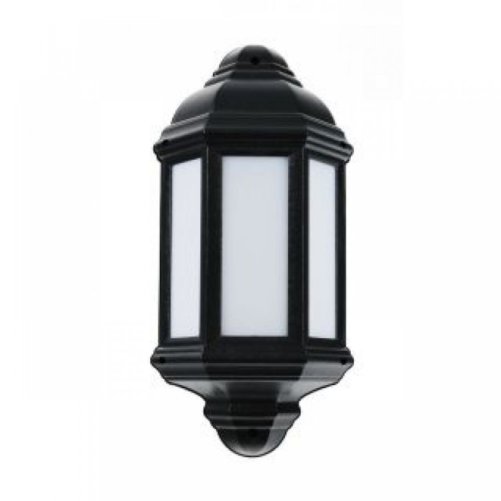 Black 7 watt Outdoor Half Lantern LED Light Fitting