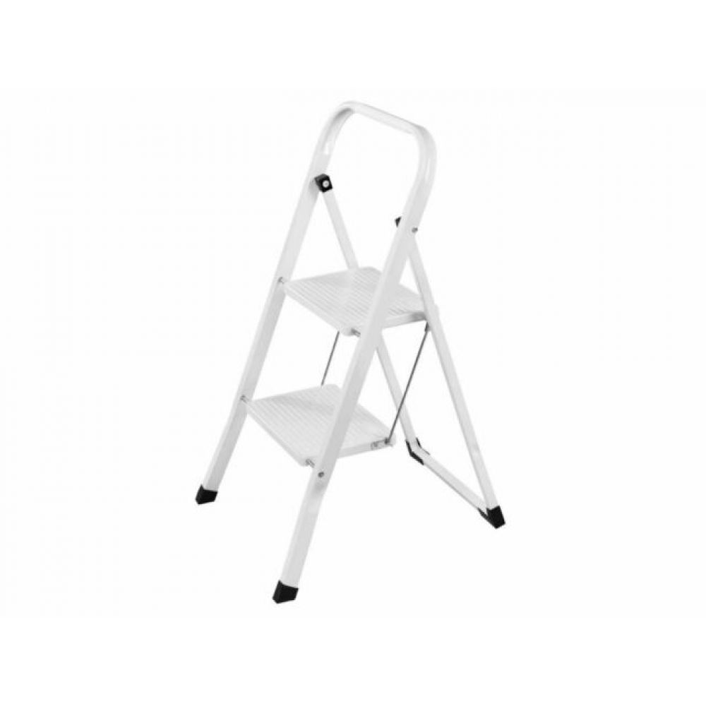 SuperTool White 2 Step Ladder With Rubber Grip