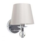 Bryantt Single Chrome and Crystal Wall Light with Cream Shade