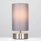 Francis Touch Table Lamp in Brushed Chrome with Grey Shade 23641