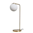 Vesta White Glass Globe Matt Gold Angled Table Lamp