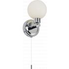 Knightsbridge BA01S1C G9 25W IP44 Single Chrome Wall Light With Round Frosted Glass