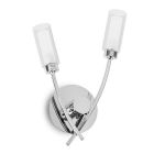 Claudia 2 Way Chrome Wall Light with Frosted Shades 16905