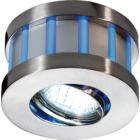 Round White Centre Blue Edge Satin Nickel GU10 LED Fitting