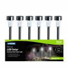 6 Pack Of Melbourne Solar Powered Stainless Steel Stake Lights