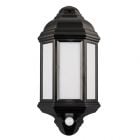 Black 7 watt Outdoor Security Half Lantern LED Light Fitting