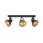 Smedley Steampunk 3-Way Spotlight Plate Fitting In Black & Gold