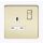 Screwless 13A 1 Gang Polished Brass Switched Socket - White Insert