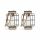 Pack of 2 IP44 Outdoor Solar Powered Caged Jars with Decorative Filament Bulbs