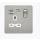 Screwless 1 Gang Brushed Chrome Switched Socket With Dual USB Charger - White Insert