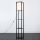 Struttura Black Wooden Shelving Unit Floor Lamp With Fabric Shade