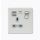 Screwless 1 Gang Brushed Chrome Switched Socket With Dual USB Charger - Grey Insert