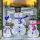 Set of 3 Outdoor Collapsible Festive Snowman Family Figures With Cool White LEDs - Christmas