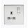 Screwless 13A 1 Gang Polished Chrome Switched Socket - Grey Insert