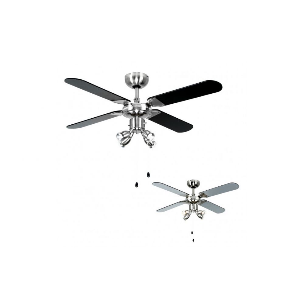Zander Brushed Chrome Ceiling Fan With
