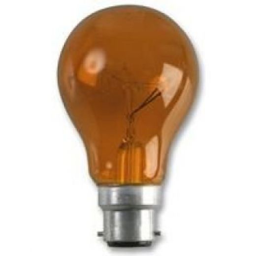 15 watt Amber Crompton Harlequin BC-B22 Rough Service GLS Light Bulb