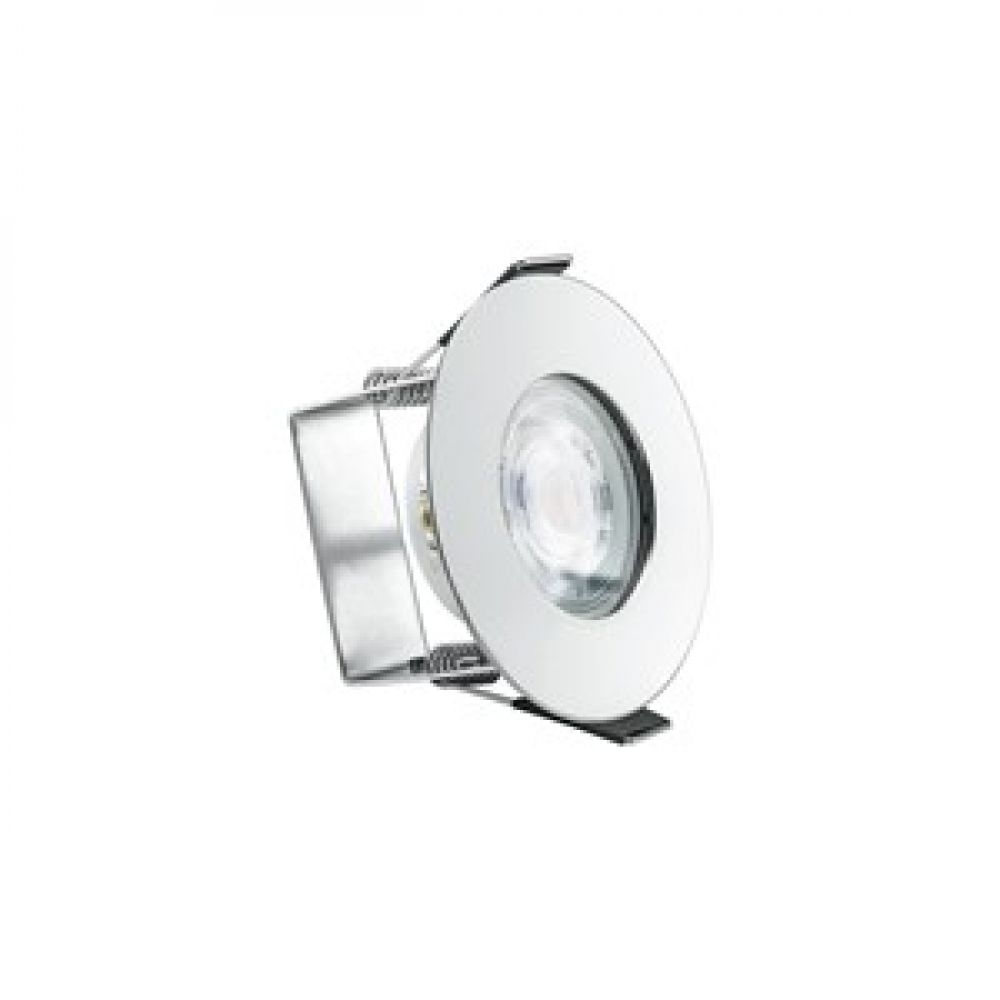 Integral ILDLFR70D024 390LM 2700k Fire Rated Polished Chrome Round Dimmable Downlight & Insulation Guard