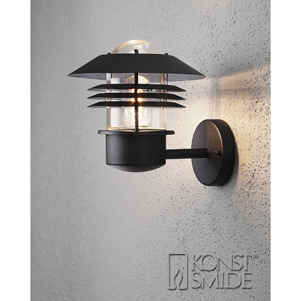 Konstsmide Black Modena Wall Lantern Light Fitting
