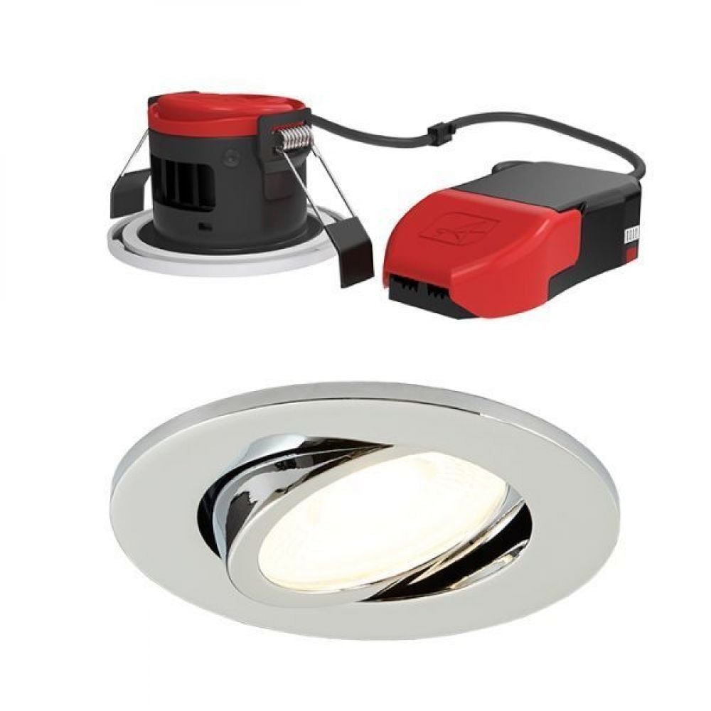 Ansell APRILEDP/G/CH Prism Pro Chrome IP20 7W 700lm 2700K/3000K/4000K/6000K LED Fire Rated Adjustable Downlight