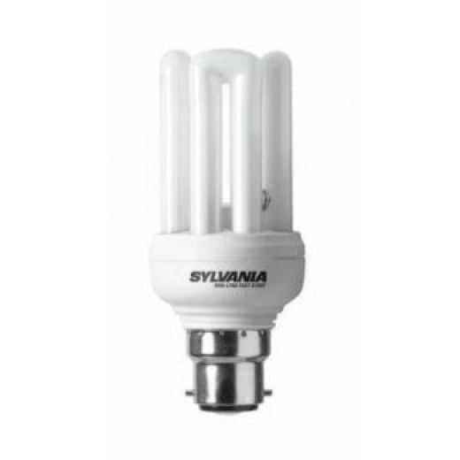 Sylvania Mini Lynx D Fast Start B22 BC 18w Energy Saving Lamp 2700k warm white