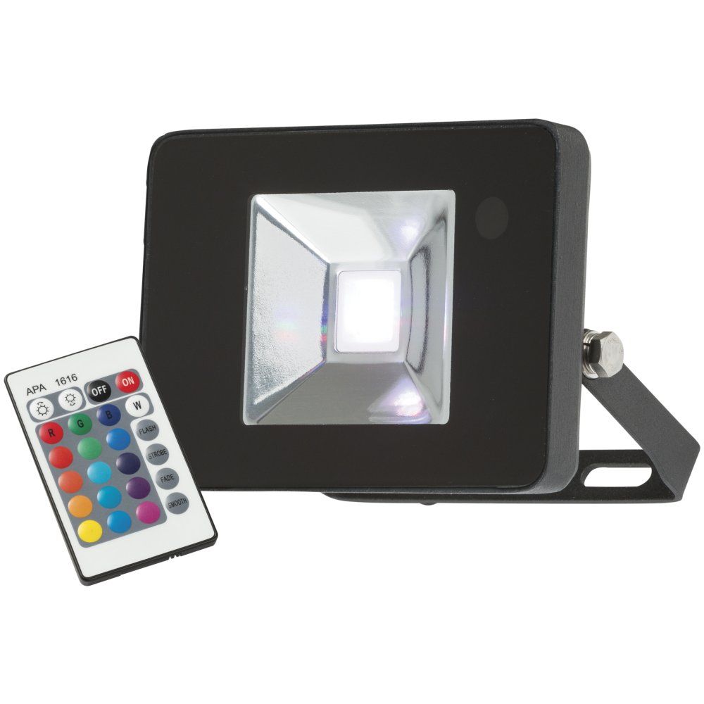 SECTOR LED FLOODLIGHT 10W IN BLACK WITH PIR 609072 