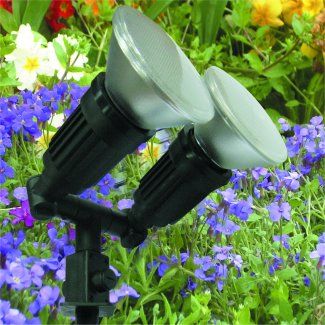 Adjustable Black Twin Outdoor Ground Spike Spotlight For Par38 Spot Lamps