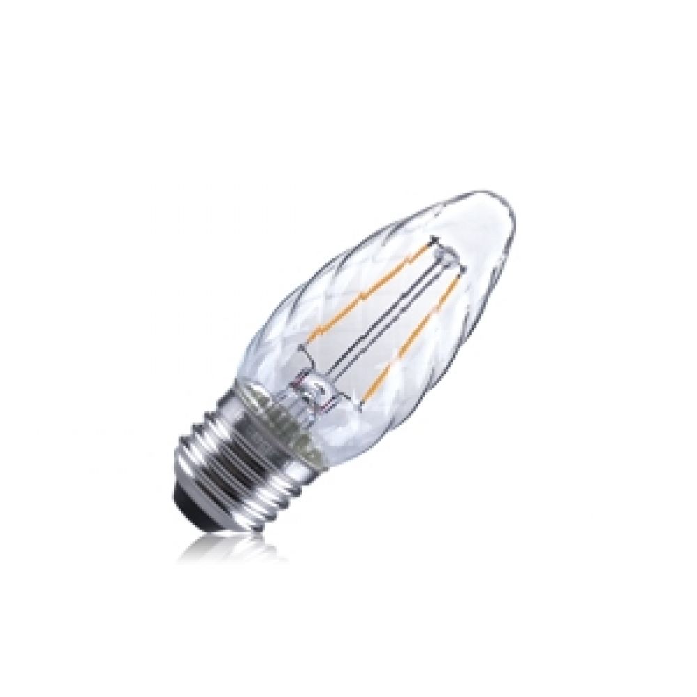2 watt ES-E27mm Candle Filament Twisted Omni LED Lamp