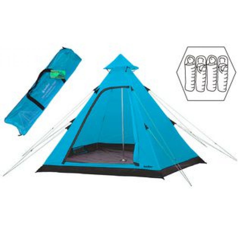 4 Man Blue Tipi Tent