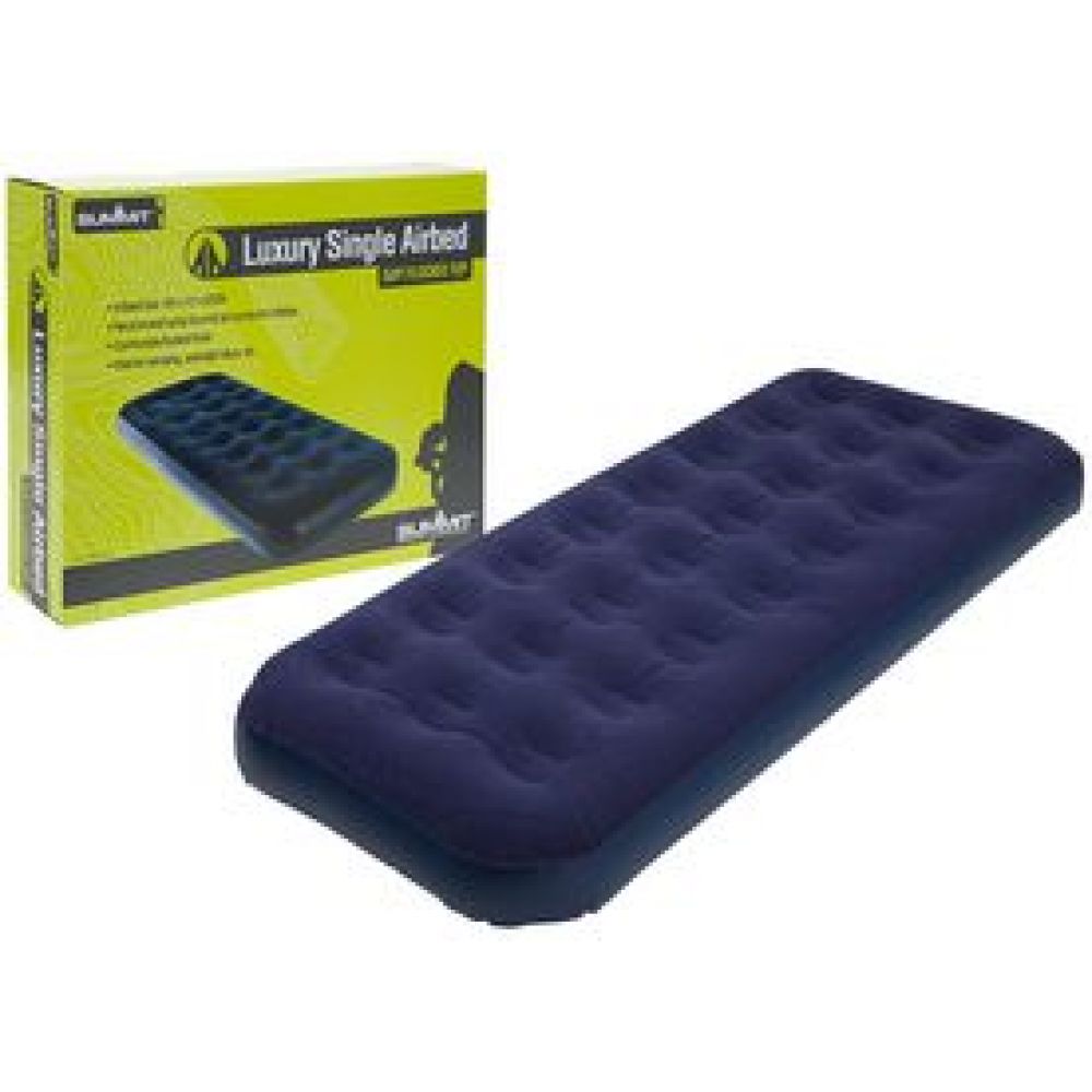 Single Flocked Blue Airbed