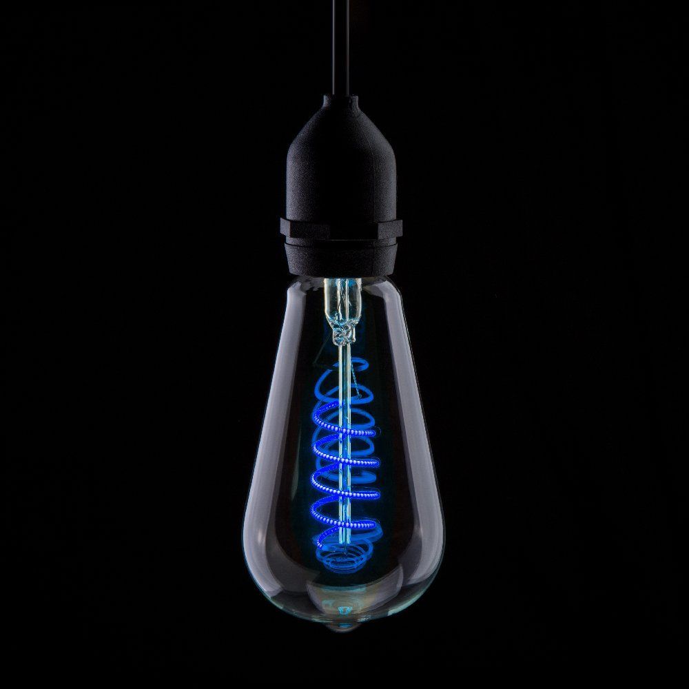 4 watt Blue LED Spiral ST64 BC-B22mm Funky Filament Dimmable LED Light Bulb