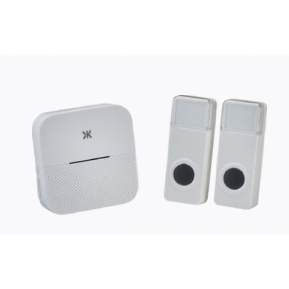 Knightsbridge White Wireless Plug In Dual Entrance Door Chime System