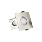 Integral ILDLFR70D010 IP65 Fire Rated 70mm Cutout Satin Nickel Square Downlight +GU10 Holder & Insulation Guard