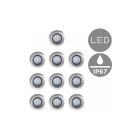 10 Pack of Stainless Steel 40mm White Decking Lights