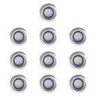 10 Pack of Stainless Steel 40mm White Decking Lights