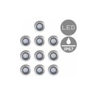 10 Pack of Stainless Steel 40mm Blue LED Deck Lights