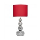 Maxi Marissa Chrome Touch Table Lamp with Red Shade
