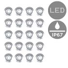 20 Pack of Stainless Steel 15mm White Decking Lights