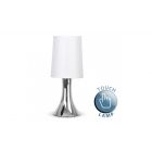 Trumpet Touch Table Lamp With Chrome Base and White Shade