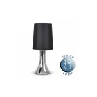 Trumpet Touch Table Lamp With Chrome Base and Black Shade