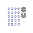 20 Pack of Stainless Steel 15mm Blue LED Deck Lights