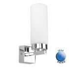 Rembrandt Frosted and Chrome Bathroom Wall Light
